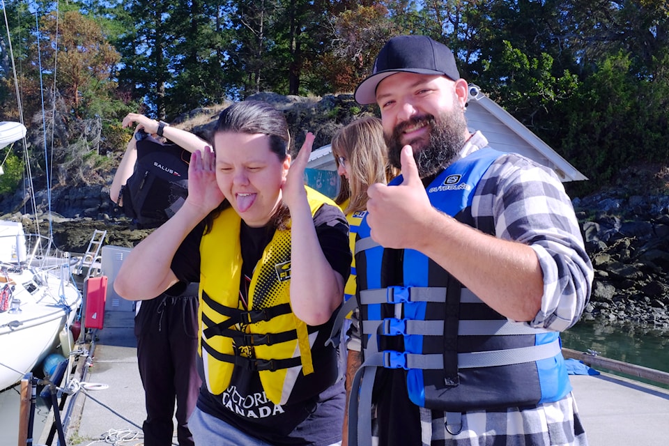 A total of 12 clients of the Garth Homer Society got to sail for the first time. 