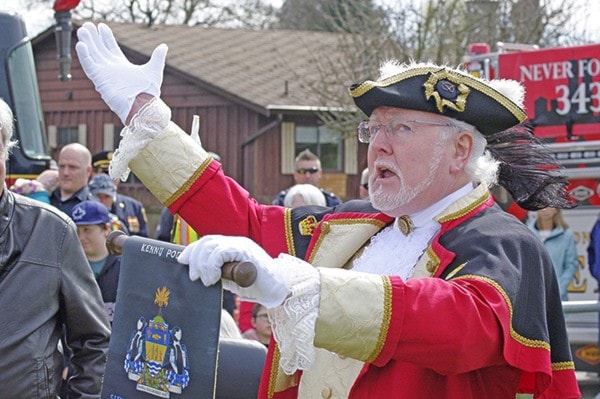 Steven Heywood/News staff Town of Sidney Town Crier Kenny Podmore.