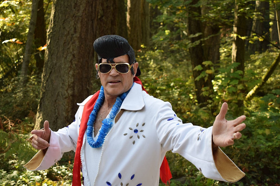 Lambrick Park Secondary teacher and creator of the race, Tom Turnbull, dressed as Elvis to celebrate the 25th anniversary of the race and his last time organizing the race as he is retiring in June. (Devon Bidal/News Staff)