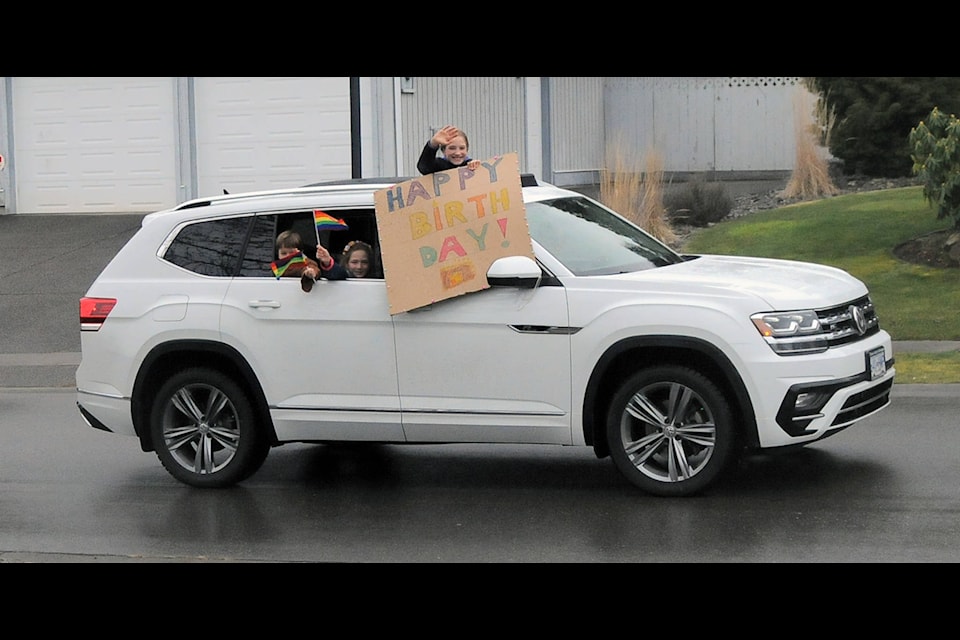 Jaxon Hodgson’s friends made his sixth birthday a special one as they held a car parade for him. (Michael Briones photo).