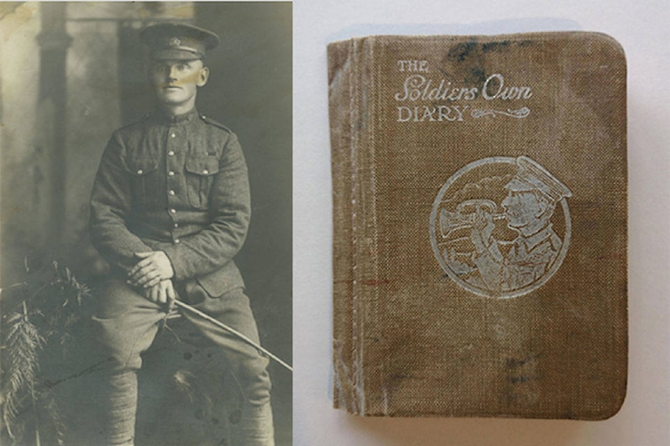 A small, brown diary that once belonged to Lt. Owen Talbot Aspray was donated to the Saanich Archives in 2019 and added to a growing collection of his possessions. (Photo courtesy Suzanne Hervieux)