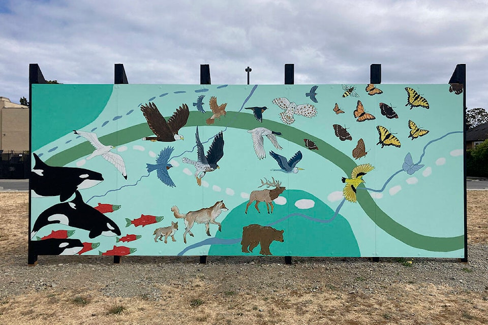 A Migration by local artist Claire Gaulin-Brown speaks to the different journey each person is on. It’s on display at 533 Admirals Rd. (Courtesy Esquimalt Community Arts Hub)