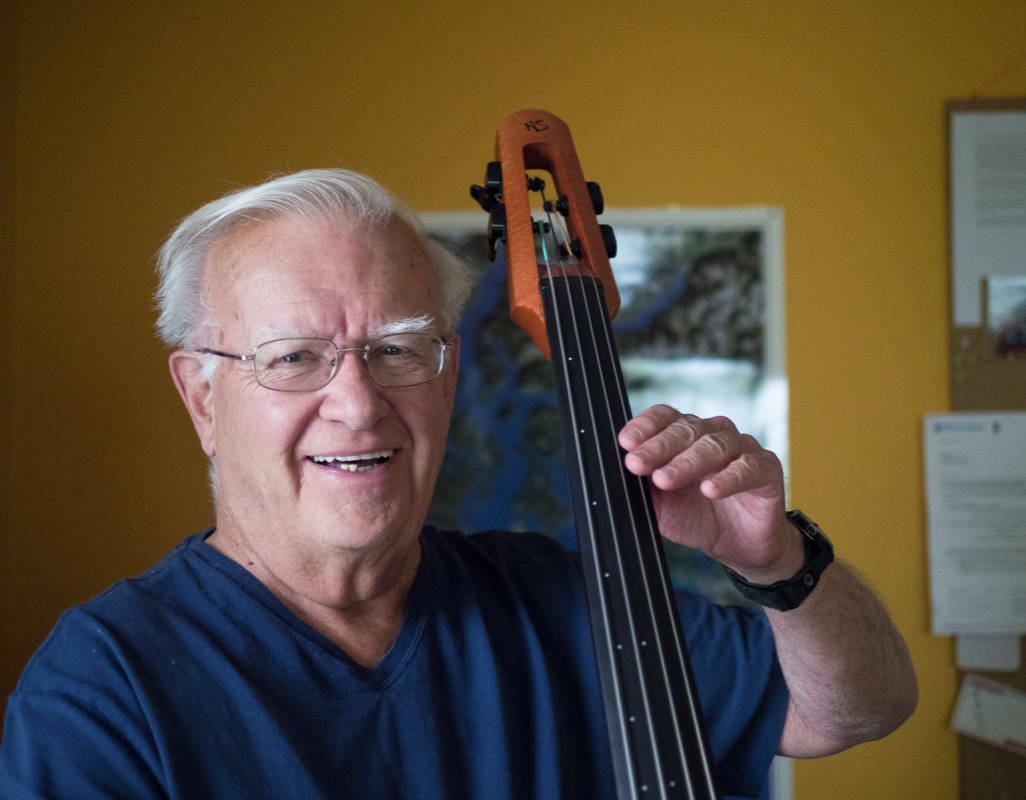Bruce Hunter was honoured by the Osprey Foundation in 2017 for his life of community involvement, teaching and music in Nelson. Photo: Louis Bockner