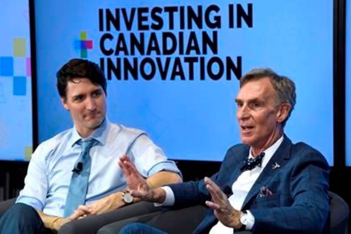 Popular TV science personality Bill Nye asks Prime Minister Justin Trudeau to explain Canada’s approval of the controversial Kinder Morgan pipeline. (Photo by THE CANADIAN PRESS)