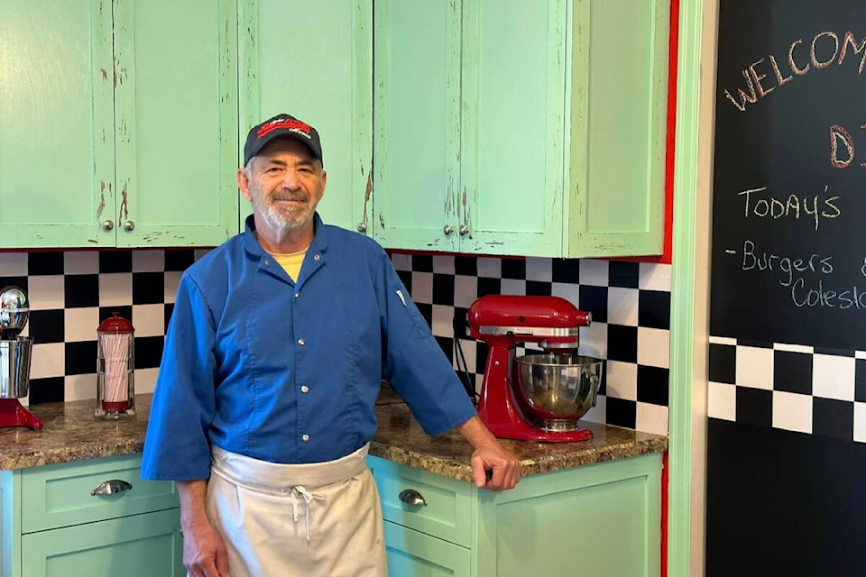 Day program clients feast in a new ‘diner’ thanks to the volunteer efforts of their chef. (Mount Newton Centre Society/Facebook)