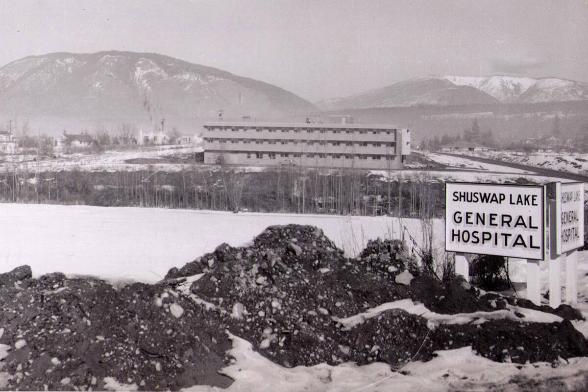 This historical photo shows the former Shuswap Lake General Hospital which is now the site of two apartment buildings. (Photo contributed)