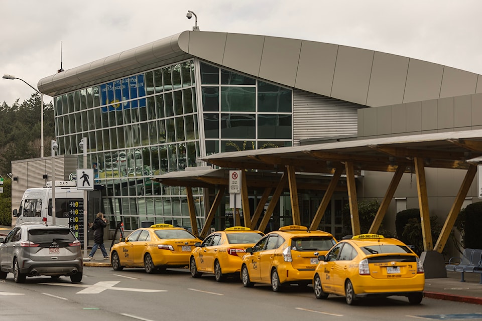 The arrivals exits at the Victoria International Airport (YYJ) in North Saanich.
