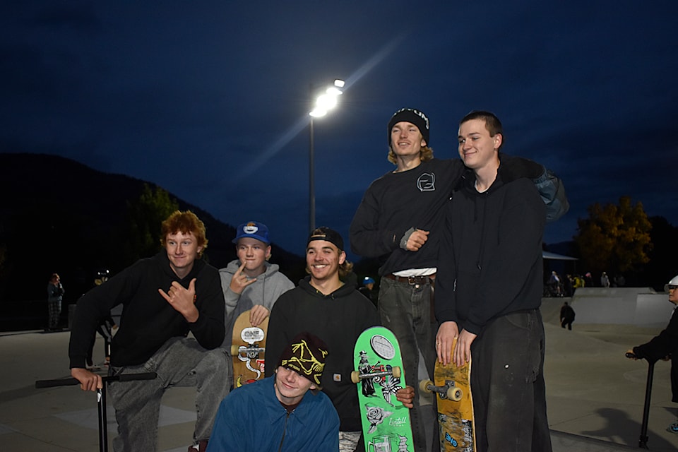 Local youth gather at Penticton Youth Park after the facility's new stadium lights are unveiled.