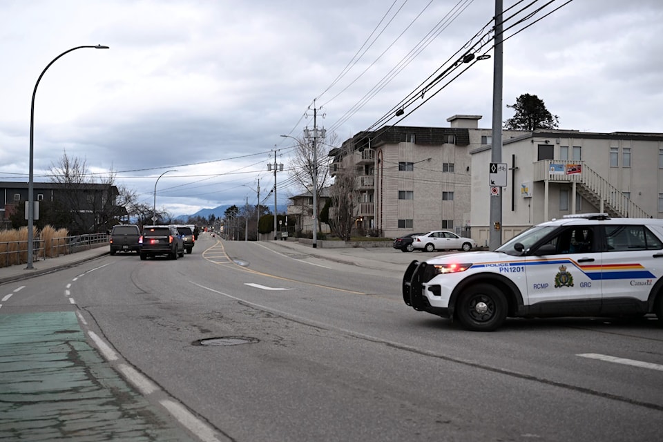 Penticton's Government Street was closed briefly on March 12 while police searched a property. 