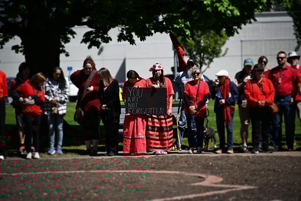 The Red Dress Day walk in Penticton saw hundreds come together to honour the memory and raise awareness of the many Missing Murdered Indigenous Women, Children and Two-Spirit individuals. 