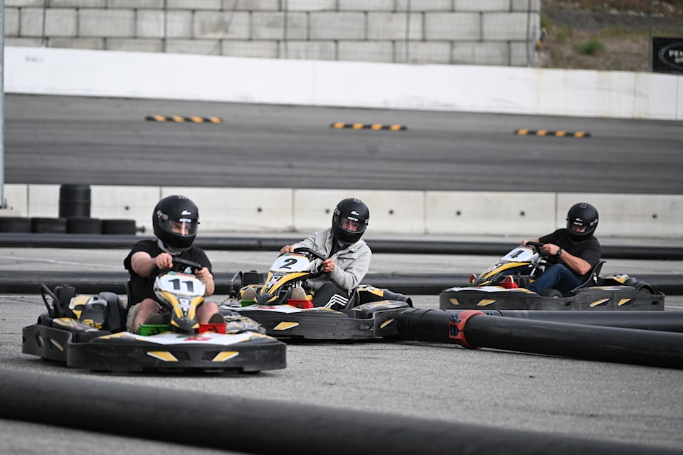 A group of current and former men in Discovery House's recovery program took a trip to the Penticton Speedway the other day for a go-karting adventure.
