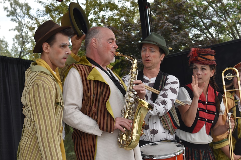 The Merry Marching Band performs at Ha Ha Ha Kidzfest inside Okanagan Lake Park in Penticton on June 6. The group blends music with some comedic elements.