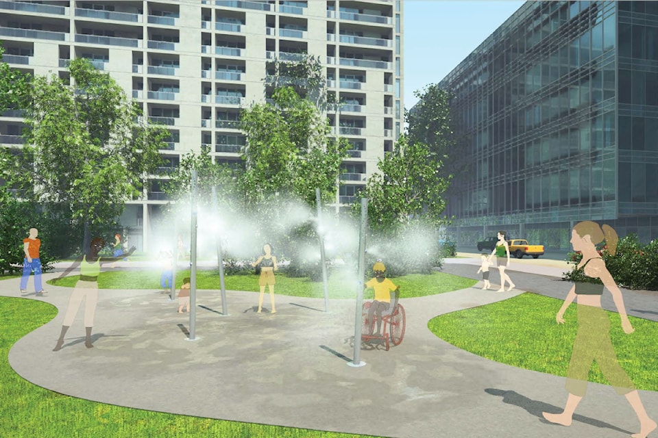 Renderings of a new water cooling station at Gyro Park in Penticton.
