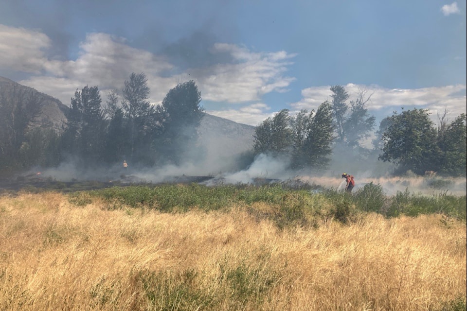 Crews are attending to multiple fires on the north side of Osoyoos Lake on Thursday afternoon, July 17.