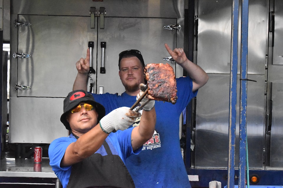 Boss Hog's from London, Ont. take on Penticton Ribfest inside Okanagan Lake Park on July 26, 2025.