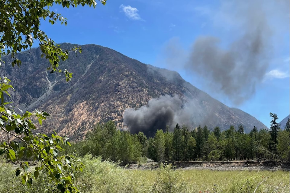 Crews responded to the Lower Ashnola wildfire off Highway 3 west of Keremeos on Friday afternoon.
