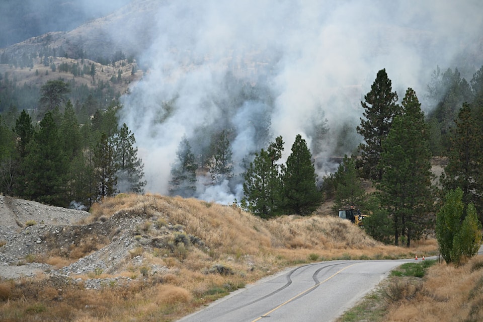 A brush fire on Penticton Indian Band land on Sept. 28.