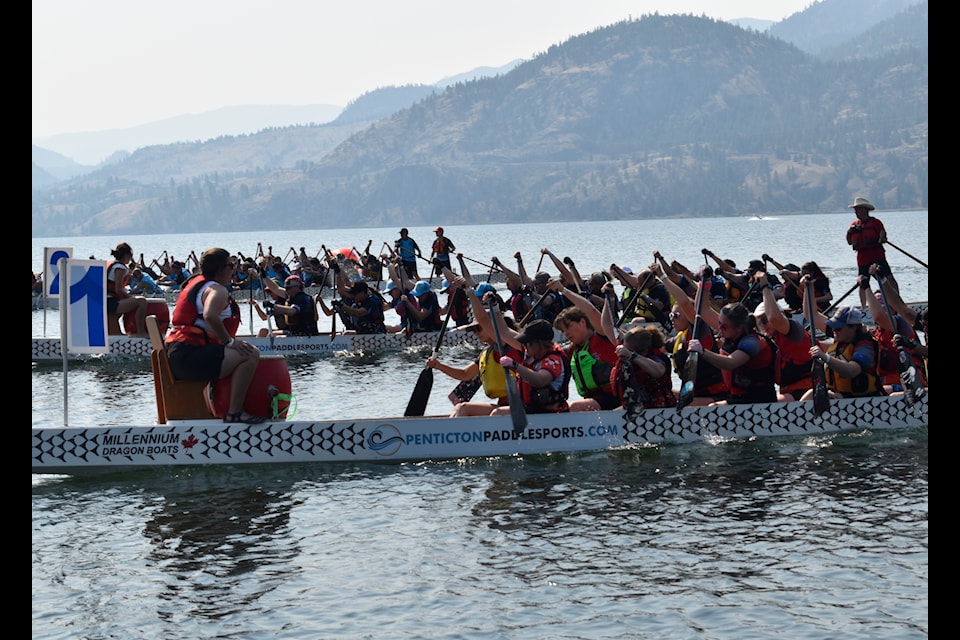 A total of 64 dragon boat teams are at Skaha Lake on Sept. 7 and 8 for the annual Penticton Dragonboat Festival.