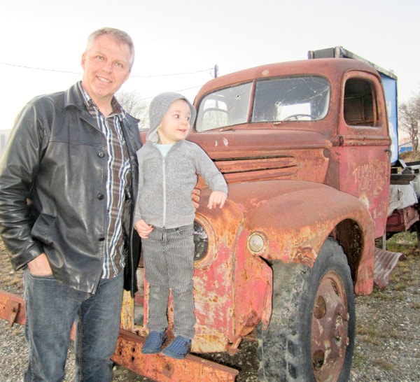 Sean Upshaw, the B.C. Conservative candidate, with his grandson, Noah.