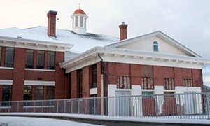 Shatford building in the snow