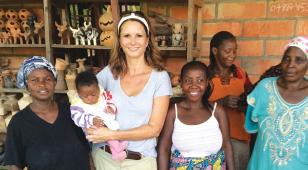 Debra Brosseuk with members of a Rwandan pottery collective
Submitted photo
