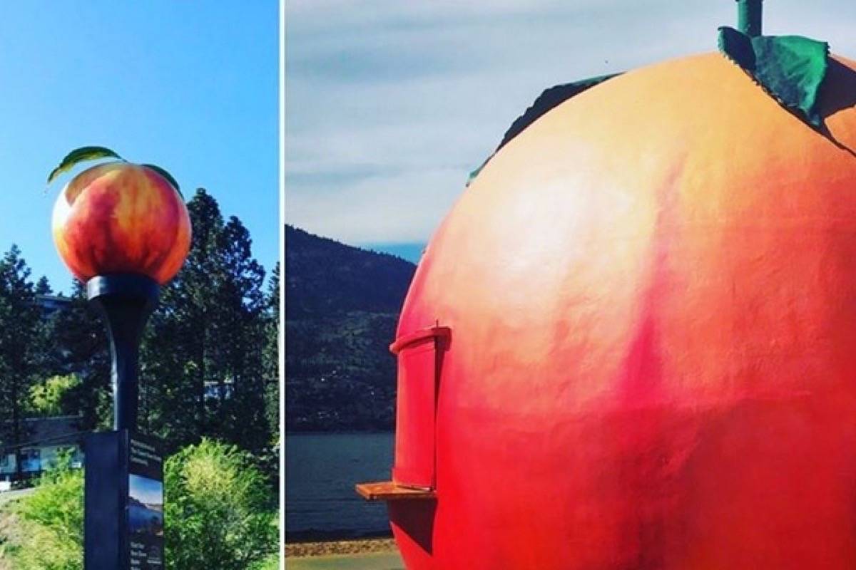 Who wore it best? Penticton peach takes note of Peachland’s new