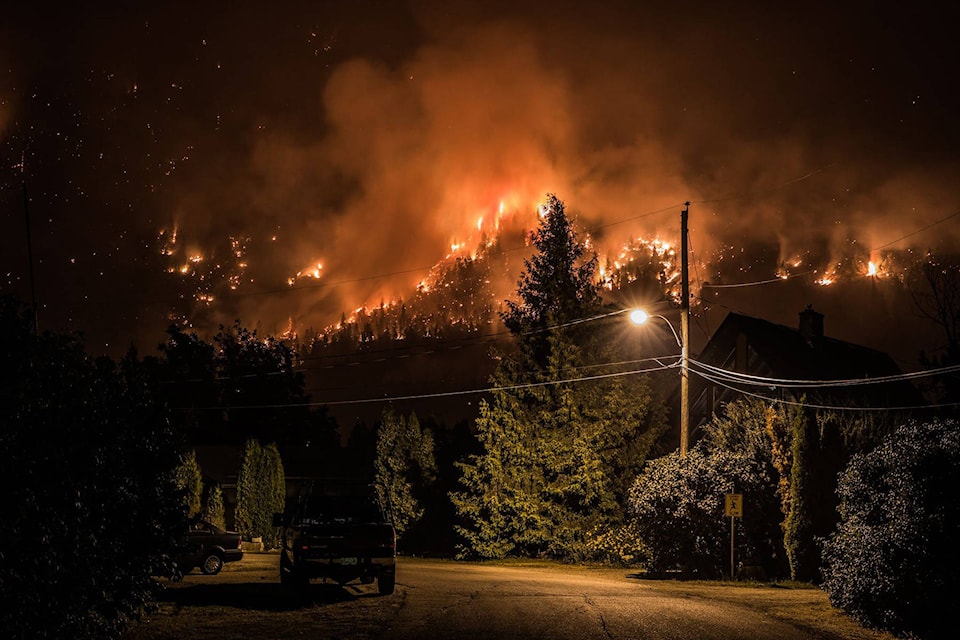 A view of K- Mountain on fire the night of Aug. 20, 2018. Joe Lebeau/Hashmark Photography