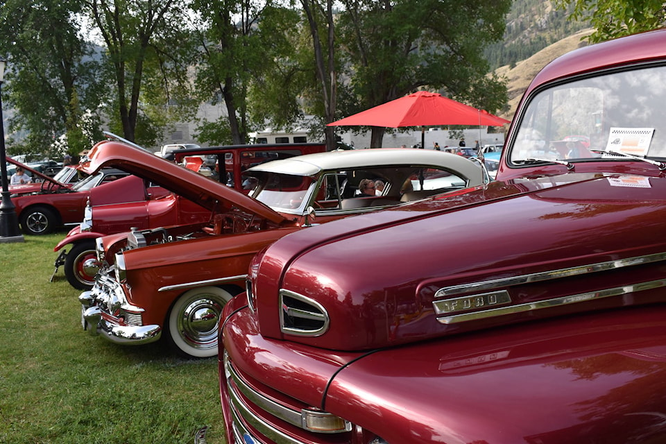 Dozens of vintage and new cars flooded Kenyon Park in Okanagan Falls for the 7th annual Penticton Shriners Club #20 Show & Shine on Aug. 24. (Brennan Phillips - Western News)