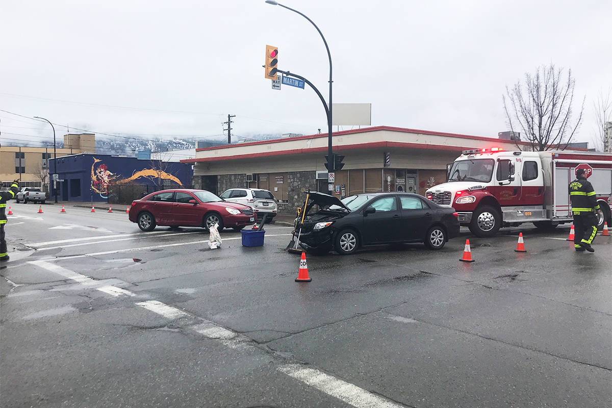 One person taken to hospital after Penticton car crash Penticton Western News