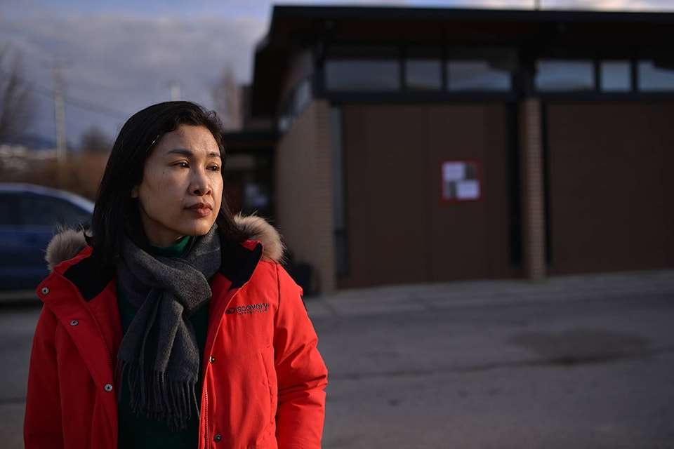 Members of the Penticton Chinese community are speaking out after an alleged racially-motivated attack left them with broken windows and unanswered questions. Pictured above is Shui Kei Ma, who spoke on behalf of the community. (Phil McLachlan - Western News)