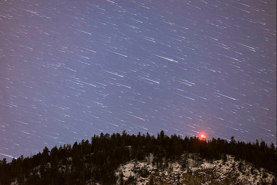 Stars above Okanagan Lake. This image was taken by stitching together approx. a dozen 20-second exposures. (Phil McLachlan - Western News)