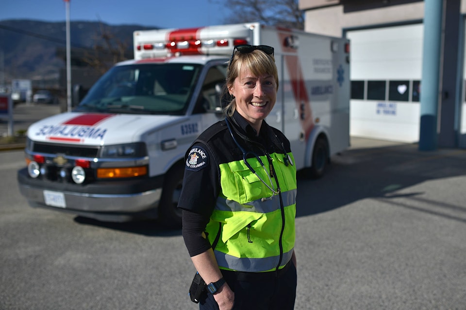 Paramedic Rhianna Head has worked with BC Ambulance for the last 10 years. She is based out of Penticton Ambulance Station 329. (Phil McLachlan - Western News)