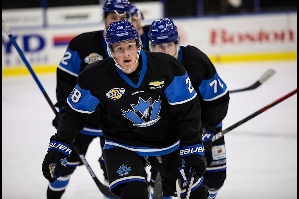 Tristan Amonte scored a pair of goals for the Vees Friday (Sept. 25) night in a 7-0 victory over the Salmon Arm Silverbacks. (Cherie Morgan/Cherie Morgan Photography)