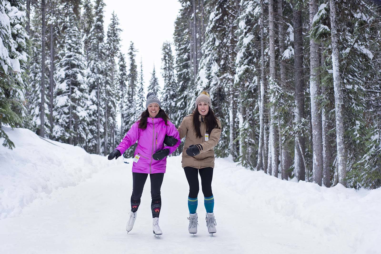 The Adventure Ice Loop, at Apex Mountain Resort, offers a kilometre of magical skating terrain surrounded by trees. Photo courtesy Soar magazine.