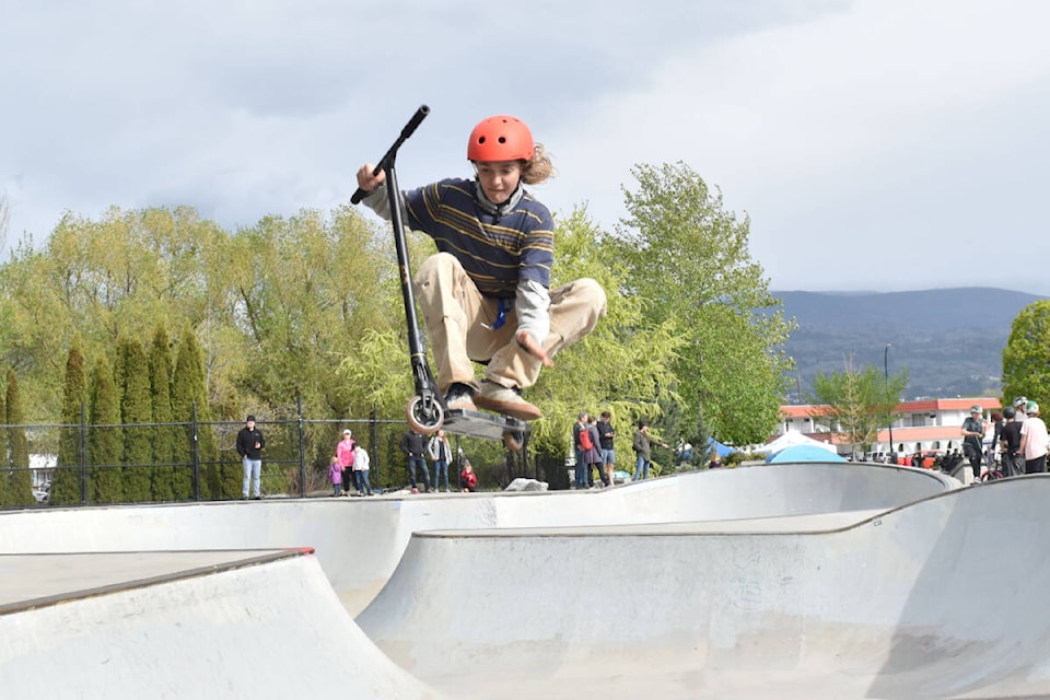 Youth Week in Penticton was celebrated at the local skate park on Friday, May 6, with skateboard and scooter competitions. (Photo: Brennan Phillips)