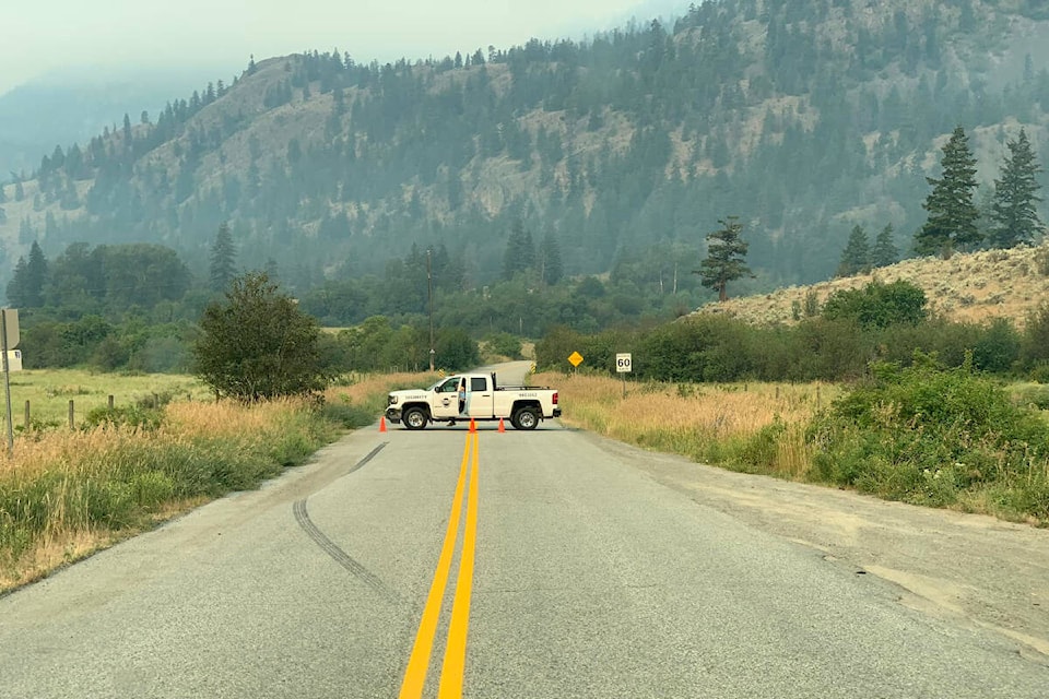 The Keremeos Creek wildfire near the community of Apex has grown to be an estimated 150 hectares. Green Mountain Road is closed, but Highway 3A is open. (Photo- Keremeos Communities News Facebook)