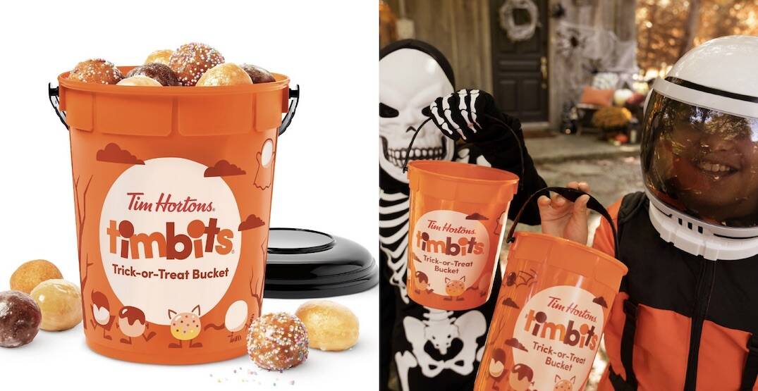 Tim Hortons on X: Filled with 31 Timbits, the Timbit Trick-or-Treat Bucket  is available now to share with your boo. At participating restaurants in  Canada for a limited time.  / X