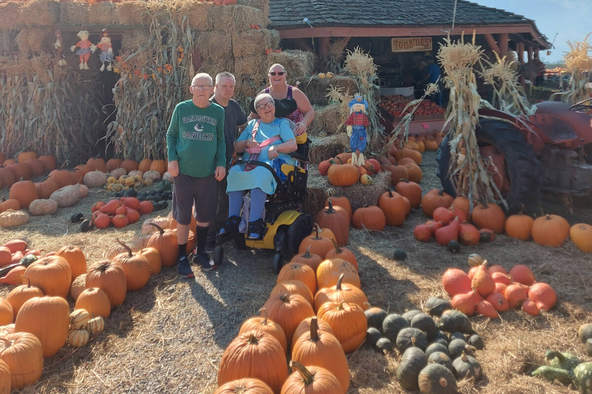 Donna Biedler joined by Denise O Connor and her peers from the Southern Okanagan Association for Integrated Community Living at the Bears Fruit Stand in Keremeos. (Submitted)