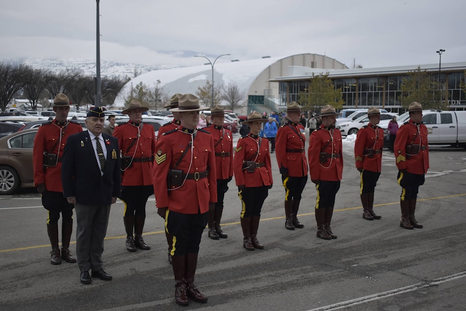 Remembrance Day in Penticton returned to the trade and convention centre for the first time in two years. A ceremonial march just before 10:30 a.m. commenced.