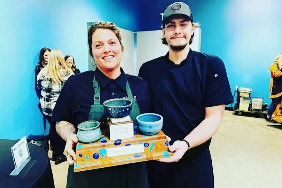 Brodo Kitchen’s Stephanie Roy’s mushroom & ginger broth took tops with everyone’s taste buds on the first night of Penticton Art Gallery’s Soup Bowls fundraiser. (Submitted)