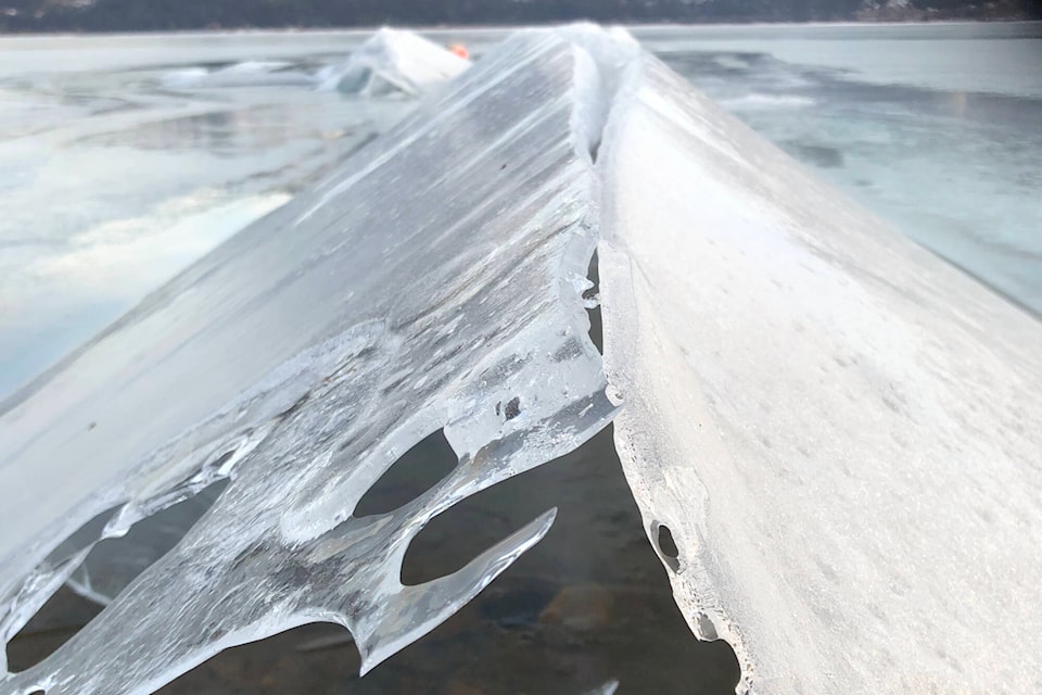Shuswap resident Teresa Olynyk captured photos of beautiful ‘ice caves’ or tents on Little Shuswap Lake on Feb. 15, 2023.