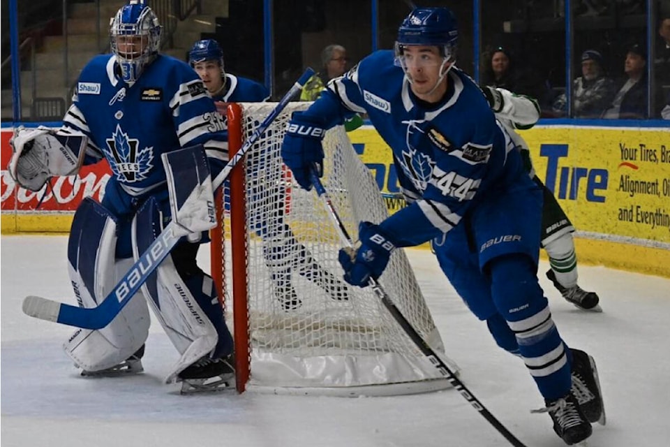 The Penticton Vees recorded their fourth-straight victory Monday afternoon, defeating the Cranbrook Bucks on Family Day 5-1. (Brennan Phillips/Western News)