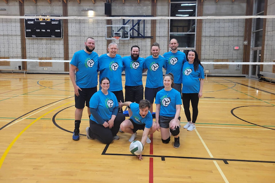 The South Okanagan Volleyball Association’s Division C winner for its indoor season of 2023, Spiked Punch. Back row from left to right - Jessy Hansen, Harold Goerzen, Ryan Fraser, Mack Harrison, Clark Burgart, Andrea Hansen, Front row left to right - Kristina Moseley, Nat Smith, Miranda Pendergraft, Missing - Megan Gieseler and Elaina Deglow. (Submitted)