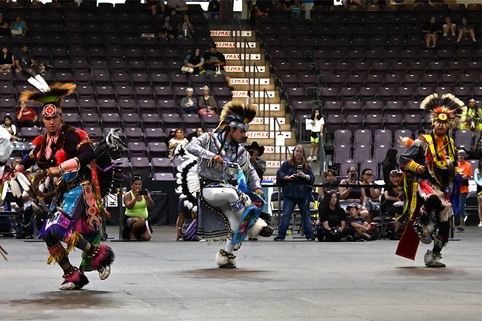 The 2023 Pow Wow Between the Lakes saw dancers and drummers come to Penticton from across North America. (Brennan Phillips - Western News)