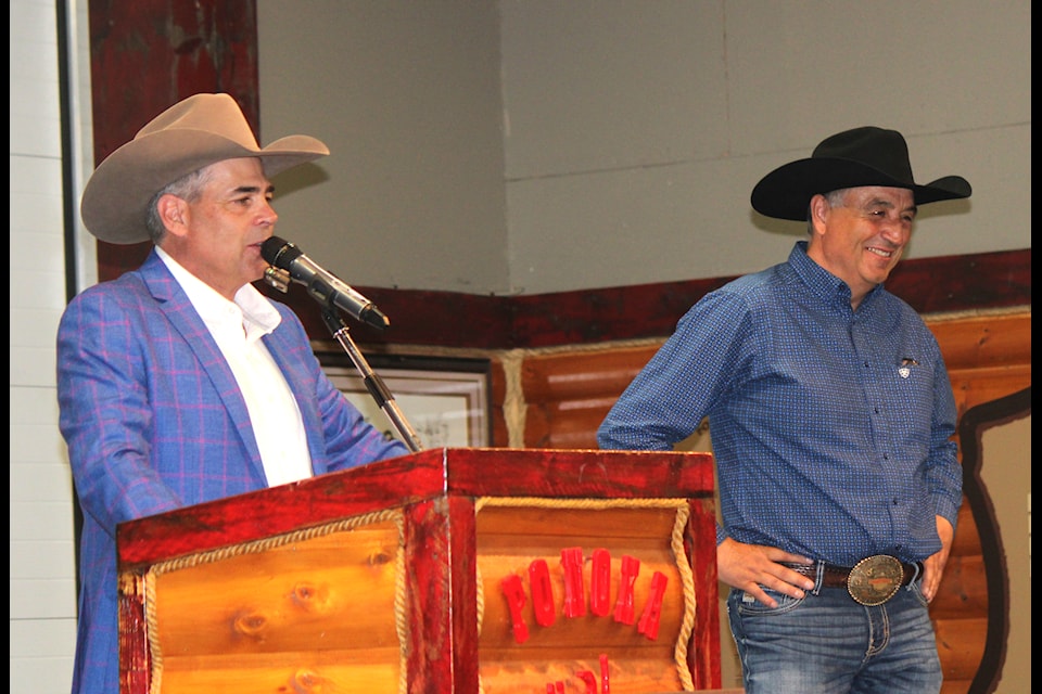World champion auctioneer Danny Skeels was onhand to lead another record-breaking Ponoka Stampede 2025 WPCA Tarp Auction on May 2.
(Mark Weber/Ponoka News)