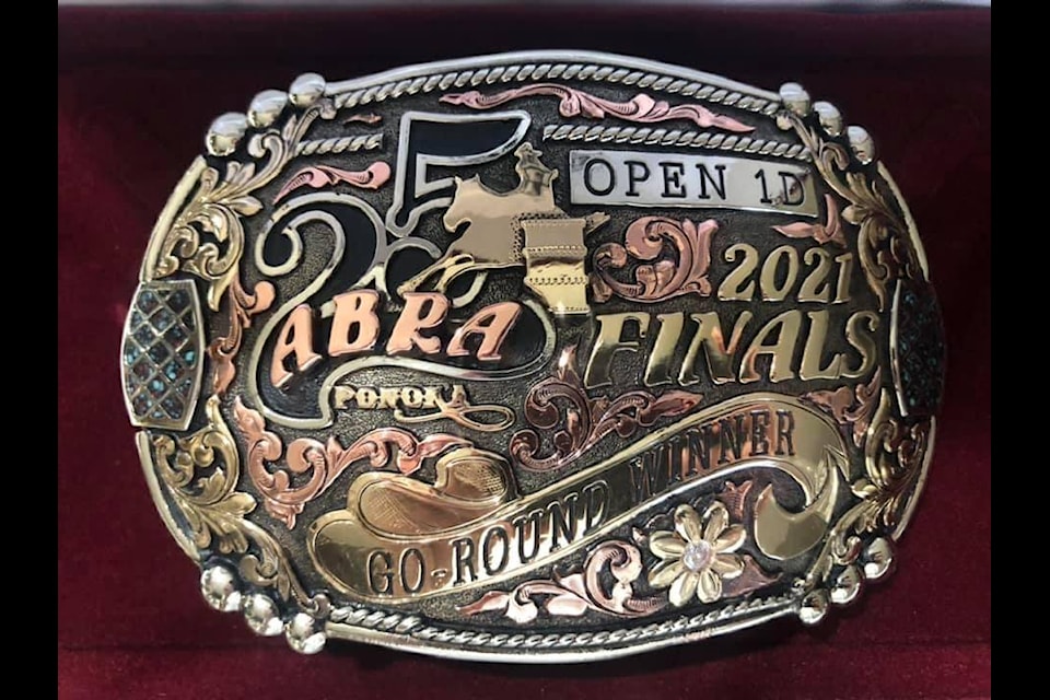 The 1D buckle one lucky winner will go home with at this year’s 2021 ABRA Finals. (Photo submitted)