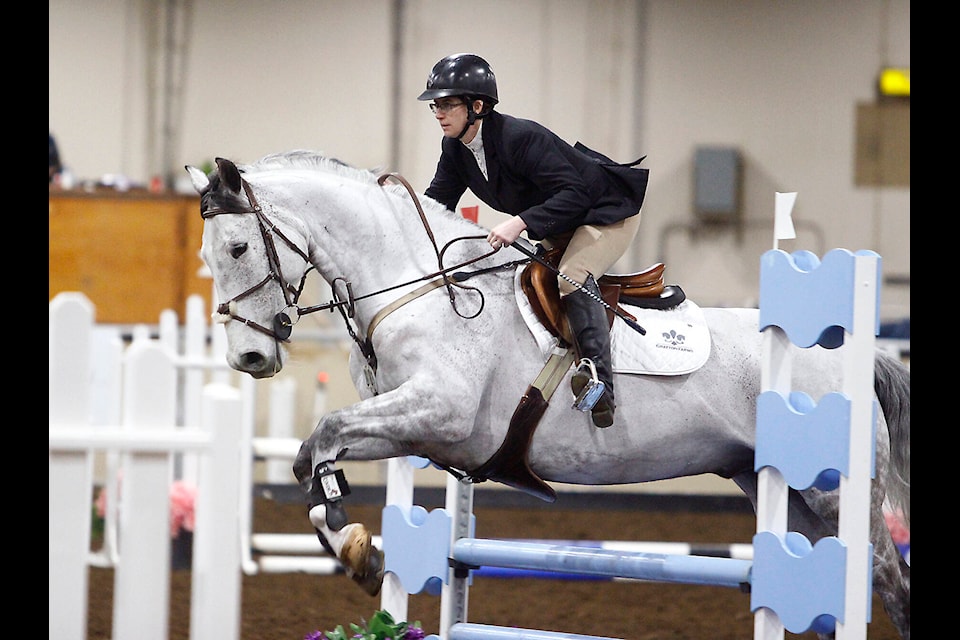 January Jump start: The Pacific Equine ‘January Jump Start’ Show was held at the Calnash Ag Event Centre from Jan. 27 to 30. A variety of classes were held each day. Pictured here are competitiors from Saturday, Jan. 29. (Photos by Emily Jaycox/Ponoka News)