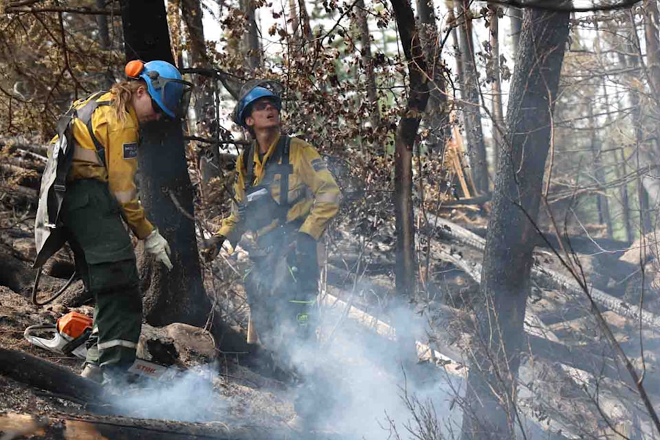 Crews work to suppress hot spots in Jasper National Park on July 28, 2024. (Facebook photo/Jasper National Park)