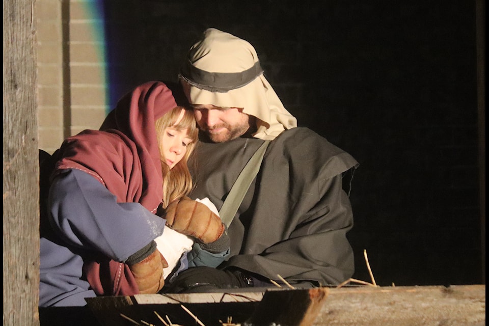 Alissa and Dan Nelson portrayed Mary and Joseph on the first night of the pageant, Dec. 12. 