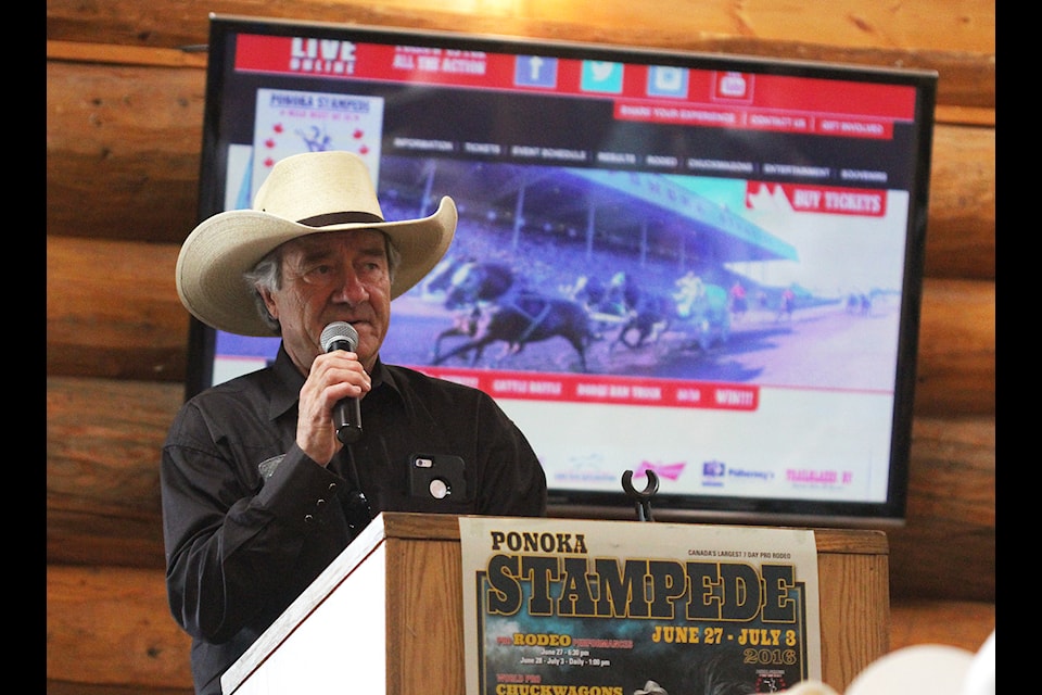 Wayne Vold highlights the quality stock for competitors at a Ponoka Stampede media lunch.